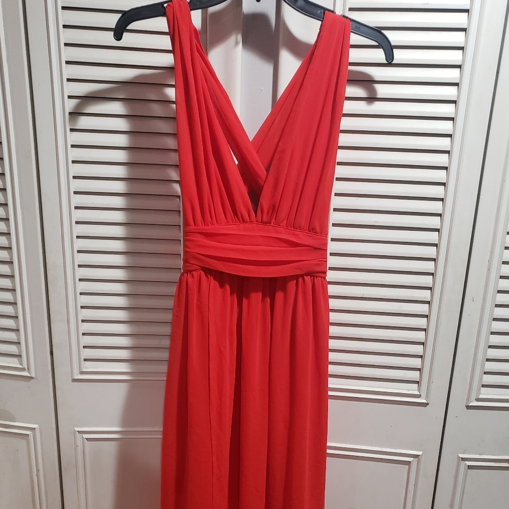 Red windsor maxi dress